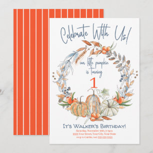 Notre Petite Citrouille Invitation d'anniversaire