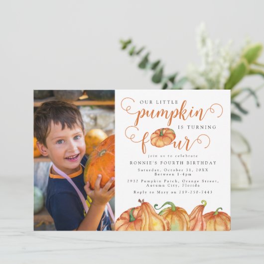 Notre Petite Citrouille Invitation de fête de 4e a (Debout devant)