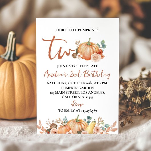 Notre Petite Citrouille Invitation du 2e anniversa