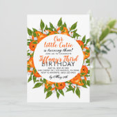 Notre Petite Cutie Orange Fruit Invitation Anniver (Debout devant)