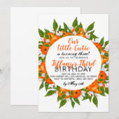 Notre Petite Cutie Orange Fruit Invitation Anniver (Devant / Derrière)