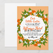 Notre Petite Cutie Orange Fruit Invitation Anniver (Devant / Derrière)