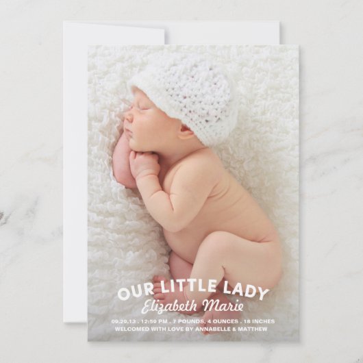 Notre Petite Dame Faire-part de naissance (Devant)