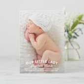 Notre Petite Dame Faire-part de naissance (Debout devant)