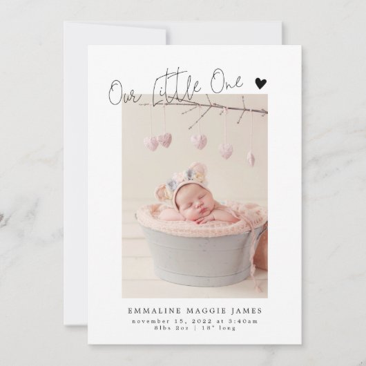 Notre petite Faire-part de naissance moderne (Devant)