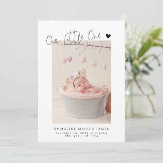 Notre petite Faire-part de naissance moderne (Debout devant)