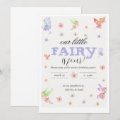 Notre Petite Fée Anniversaire Invitation (Devant / Derrière)