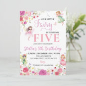 Notre Petite Fée Florale Invitation Anniversaire (Debout devant)