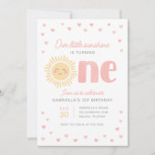 Notre Petite Fille Soleil 1er Invitation Anniversa (Devant)