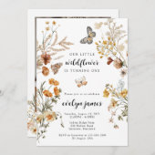 Notre Petite Fleur sauvage Invitation d'anniversai (Devant / Derrière)