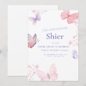 Notre petite invitation à 1er anniversaire papillo (Devant / Derrière)