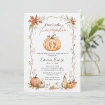 Notre petite invitation à la baby shower Citrouill