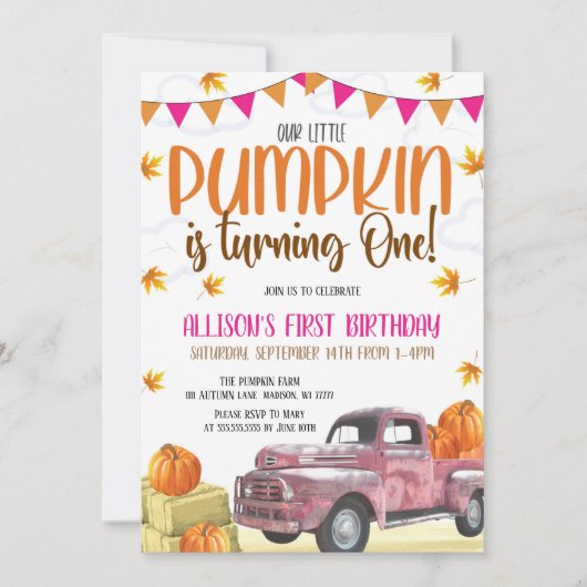 Notre Petite Invitation Citrouille (Devant)