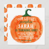Notre petite invitation d'anniversaire Citrouille (Devant / Derrière)