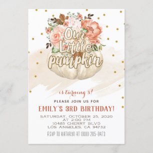 Notre petite invitation d'anniversaire Citrouille