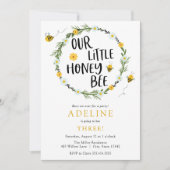 Notre petite invitation d'anniversaire d'abeilles (Devant)