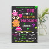 Notre petite invitation d'anniversaire monstre fil (Debout devant)