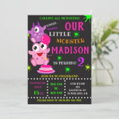 Notre petite invitation d'anniversaire monstre fil (Debout devant)
