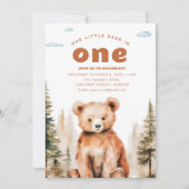 Notre Petite Ours Est Un 1Er Invitation Anniversai (Devant)