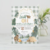 Notre petite ours est une invitation d'anniversair (Debout devant)