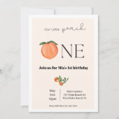 Notre petite pêche 1er anniversaire Invitation (Devant)