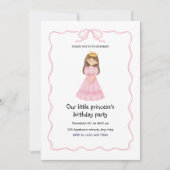 Notre petite princesse 1er anniversaire Invitation (Devant)