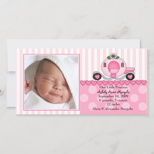 Notre petite princesse Faire-part de naissance PHO (Devant)