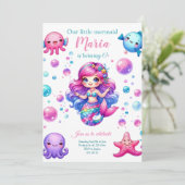 Notre Petite Sirène Anniversaire Fête Invitation (Debout devant)