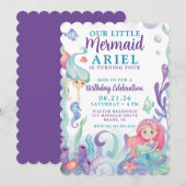 Notre Petite Sirène Invitation Anniversaire (Devant / Derrière)