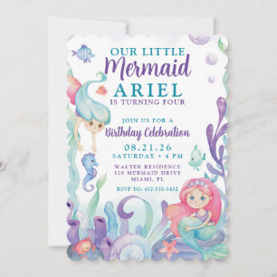 Notre Petite Sirène Invitation Anniversaire