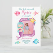 Notre Petite Sirène Photo Invitation Anniversaire (Debout devant)
