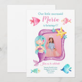 Notre Petite Sirène Photo Invitation Anniversaire (Devant / Derrière)