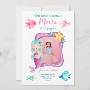 Notre Petite Sirène Photo Invitation Anniversaire