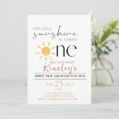 Notre petite Sunshine boho Invitation Anniversaire (Debout devant)