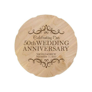 Notre plaque en bois d'érable à 50e Mariage