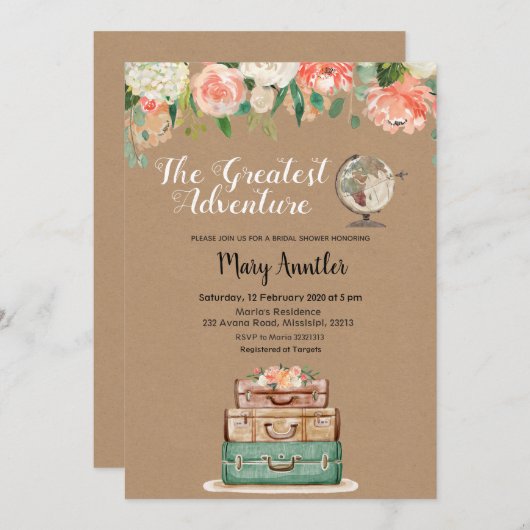 Notre plus grande aventure Invitation de douche nu (Devant / Derrière)