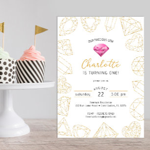 Notre Précieuse Gem Anniversaire Fête Invitation