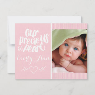 Notre Précieux Lil Pearl Baby Girl Faire-part