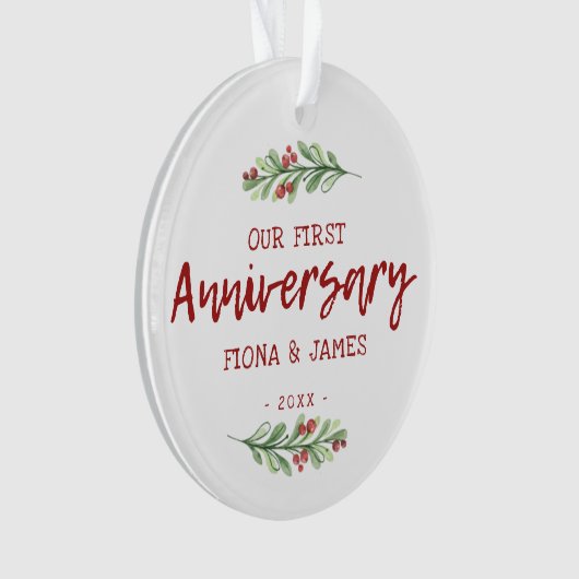 Notre premier anniversaire Brosse Script de verdur (devant)