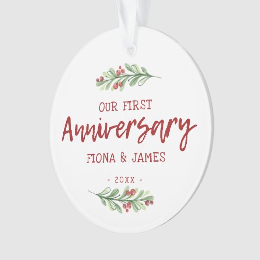 Notre premier anniversaire Brosse Script de verdur (devant)