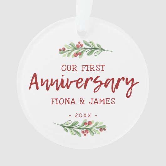 Notre premier anniversaire Brosse Script de verdur (devant)