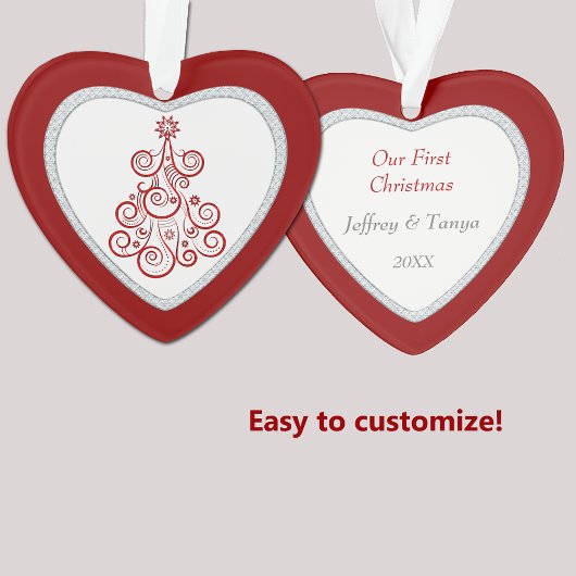 Notre premier arbre de Noël Red Swirl