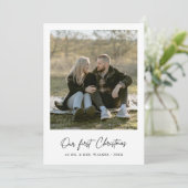 Notre premier Carte photo de Noël élégant (Debout devant)