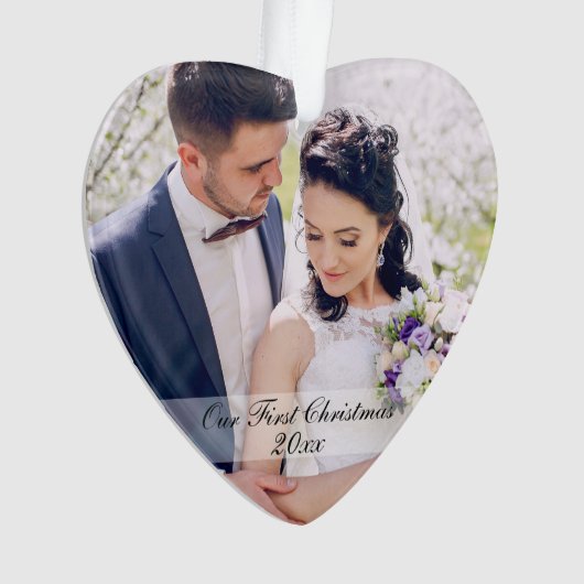 Notre premier coeur R WS d'ornement de mariage de (devant)