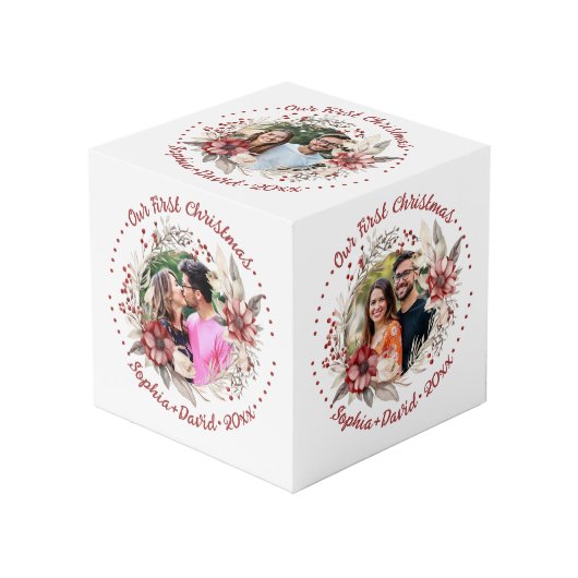 Notre premier cube de photos de mariage florales d (Angle devant)