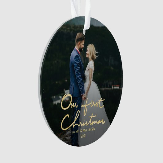 Notre premier Noël Chic Lettré À La Main (devant)