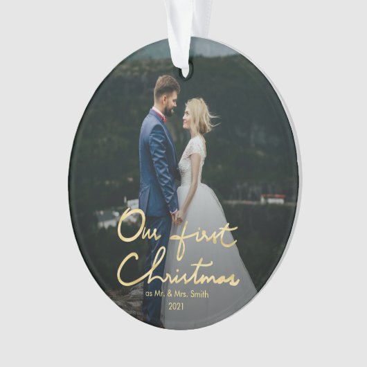 Notre premier Noël Chic Lettré À La Main (devant)