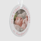 Notre premier Noël en grand-parents rose photo (devant)