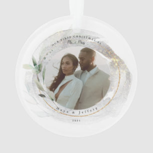 Notre Premier Noël En Tant que M. et Mme 2 Ornemen
