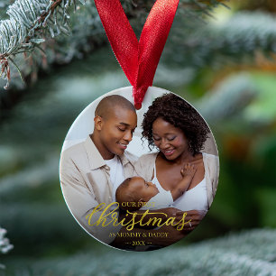 Notre premier Noël en tant que maman et papa feuil